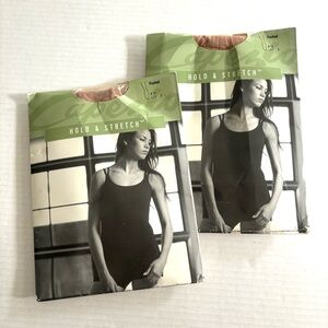 Capezio Stretch & Hold Dance Footed Tights‎ Light Suntan Lot of 2, Adult size S